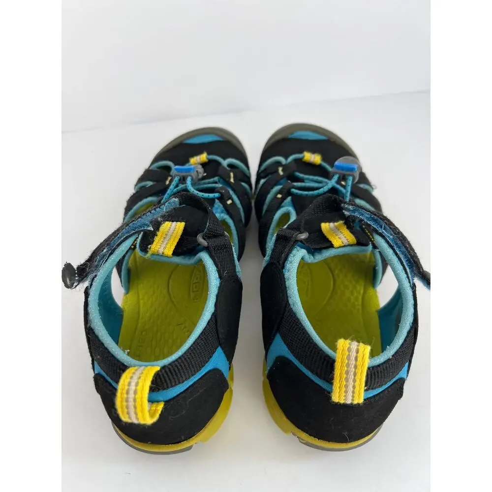 Keen Big Kids Seacamp II CNX Waterproof Water Sandals Black Blue Youth Size 5 6